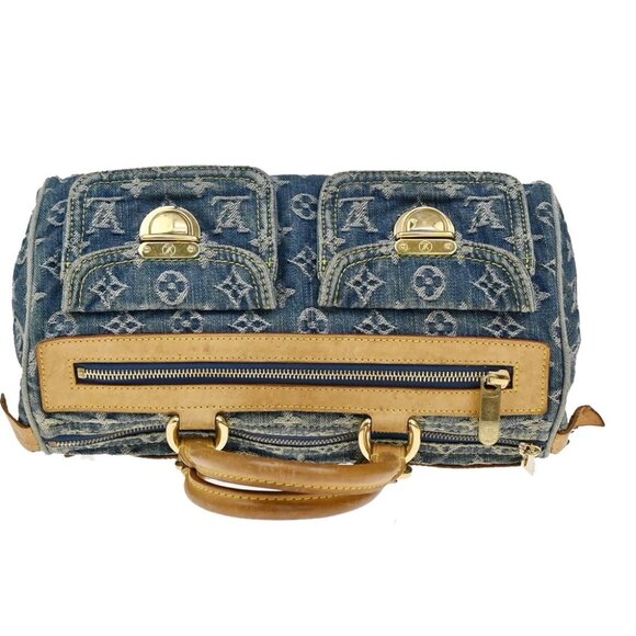 LOUIS VUITTON Neo Speedy Hand Bag Monogram Denim Leather Blue - Picture 5 of 16